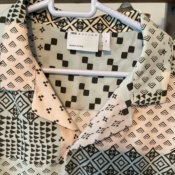 NWOT Men’s ASOS DESIGN relaxed / oversized shirt in patch geo print - Picture 5 of 7